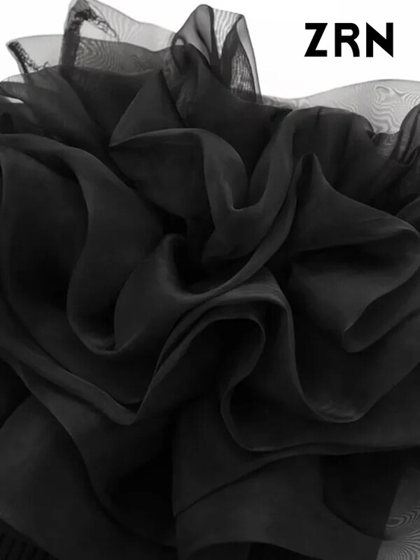 TRAF Moda pentru femei cu organza cu volante din tricot body-uri de epocă cu gât drept umeri expuși pentru femei