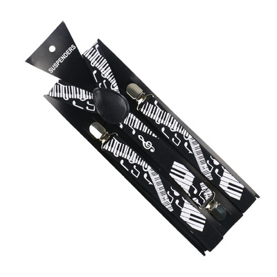 2019. Nove crno-bijele hip hop note Melody tregeri na štipaljke Elastične podesive naramenice u obliku slova Y za muškarce i žene