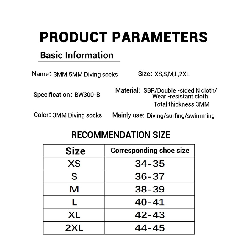 3 mm Joacă cu nisip Scuba Diving Snorkeling Înot Toată apa pentru copii Tineri Adulti Șosete Pantof 5 mm Neopren Beach Aqua Yoga Sosete