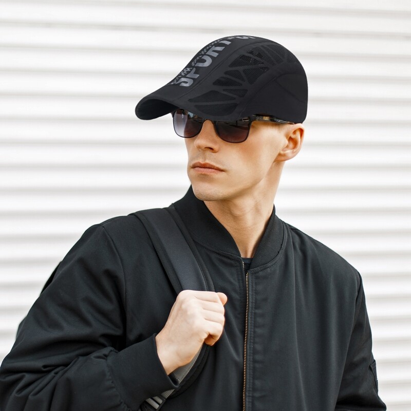 Vyrų greita džiūvimo kepurė Golfas Vairavimas Dviratis Sportas Laiškų spausdinimas Laikraščių berniukas, plokščios gebenės, vasarinės beisbolo kepurės, kvėpuojančios tinklinės kepurės nuo saulės