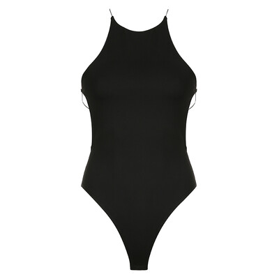 CIBBAR seksīgs bodijs bez atzveltnes, vienkrāsains melns bezpiedurkņu bodijs sievietēm, vasaras kluba ballīšu tērpi y2k modes ķermeņa krekls