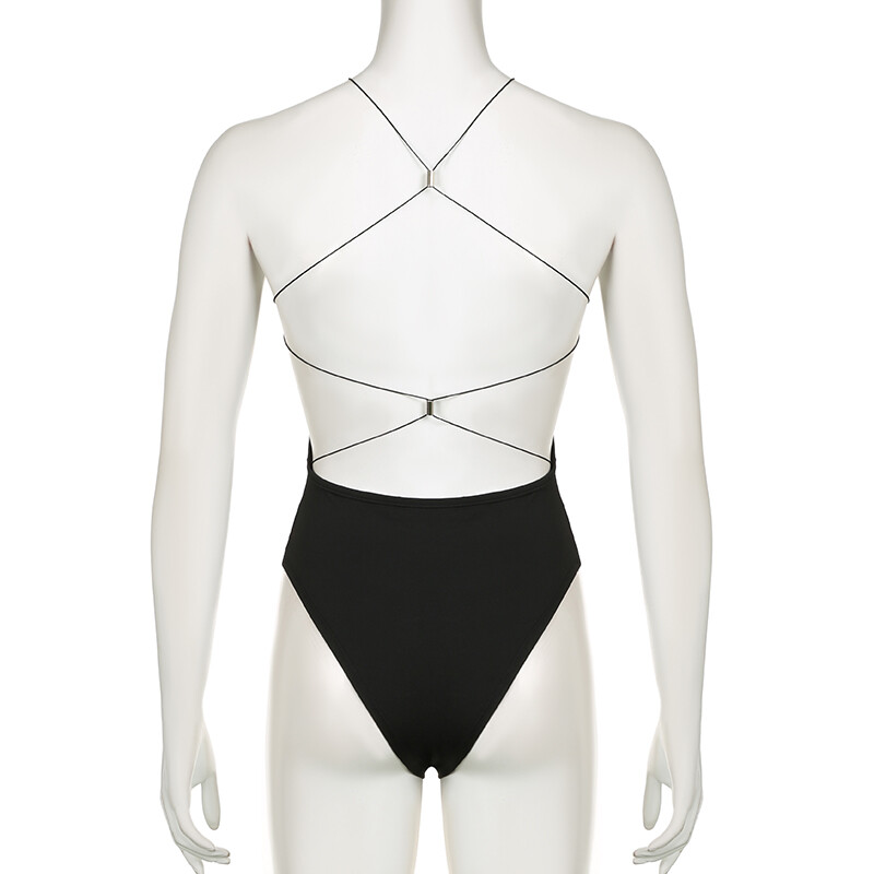 CIBBAR seksīgs bodijs bez atzveltnes, vienkrāsains melns bezpiedurkņu bodijs sievietēm, vasaras kluba ballīšu tērpi y2k modes ķermeņa krekls