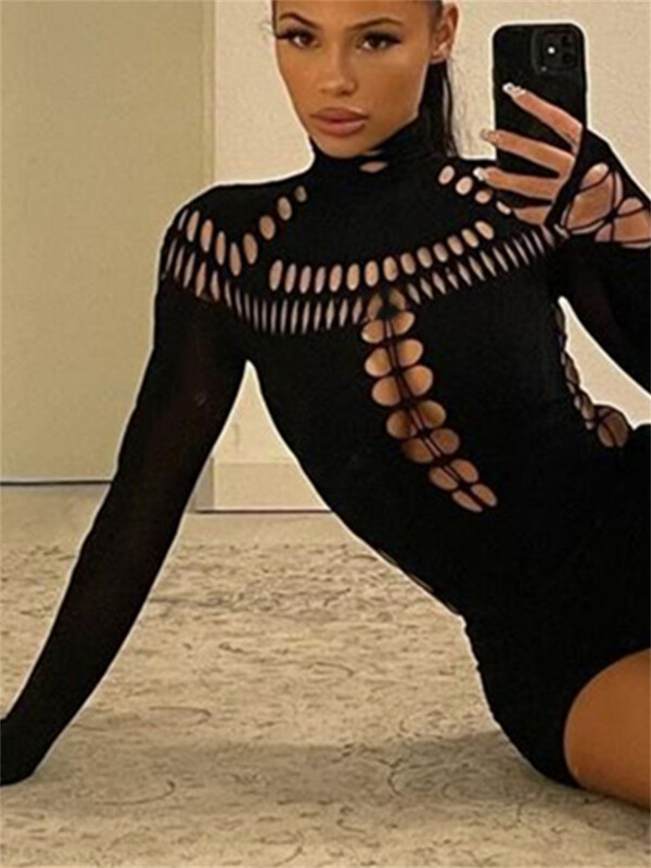 kliou Body noi pentru femei, concise, solide, de toamnă, hipster, cu mâneci întregi, cu gâtul O, topuri slabe, tendințe feminine, haine sălbatice sexy pentru petrecere