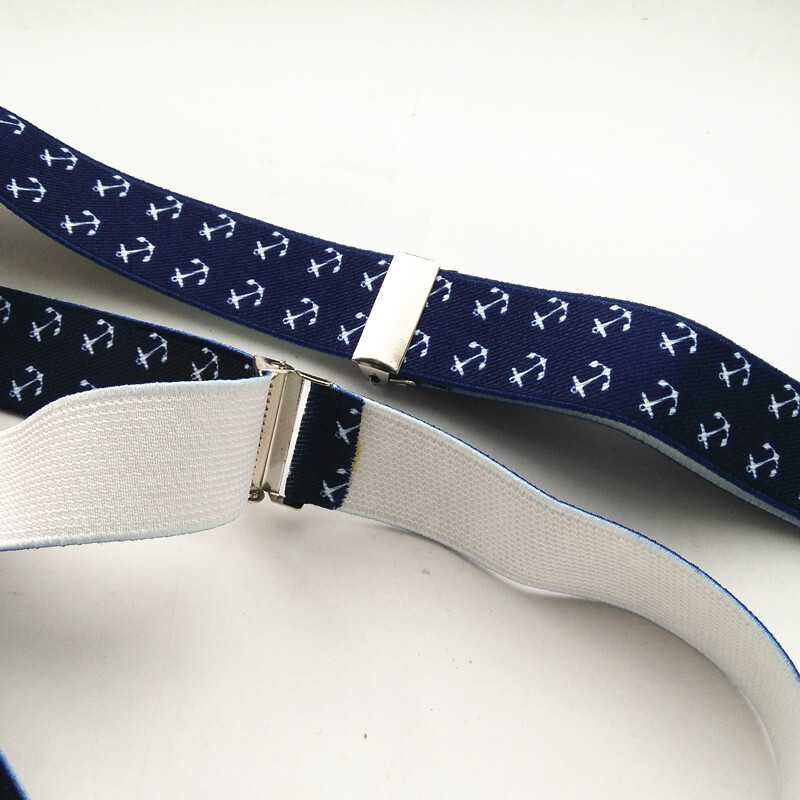 2,5 CM широк тъмносин цветен котвен печат Мъжки тиранти Y-образни презрамки за деца и възрастни 4 размера