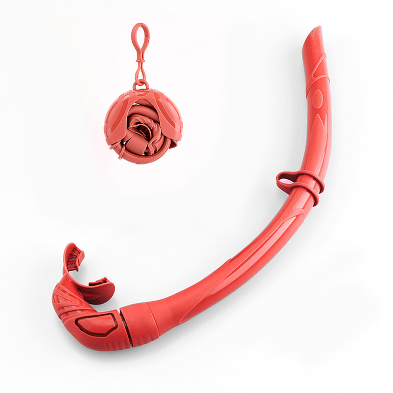 Silikonska sklopiva cijev za disanje s kompaktnom torbicom za pohranu Unisex smotana cijev za disanje za ronjenje s disalicom za vodene sportove