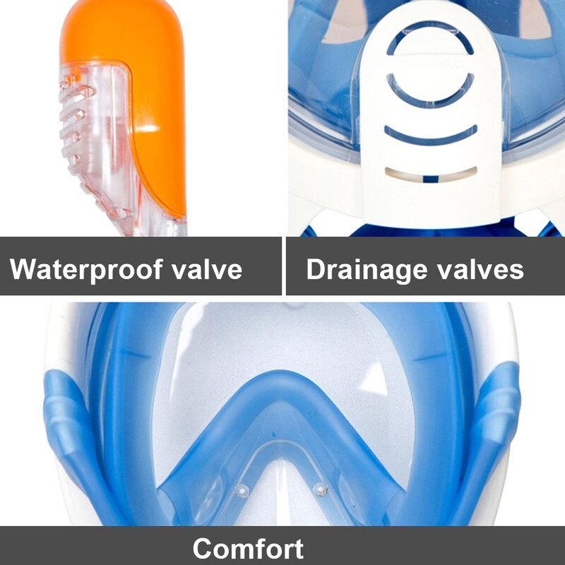 Zemūdens akvalangs pret miglas maska pilnai sejai niršanai ar caurulīti Elpošanas maskas Drošs ūdensizturīgs peldēšanas aprīkojums pieaugušajiem bērniem