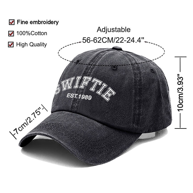 SWIFTIE 1989. gada izšūšanas beisbola cepures vīriešiem Sieviešu modes vintage mīkstas kokvilnas tēta cepure Unisex dāvanas no faniem