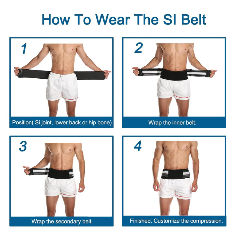 Sakroiliakālā SI locītavas gūžas josta, išiass josta sievietēm un vīriešiem, sāpju mazināšana muguras lejasdaļā, sakroiliakālā, sēžas, iegurņa, jostas, gūžas, kājas