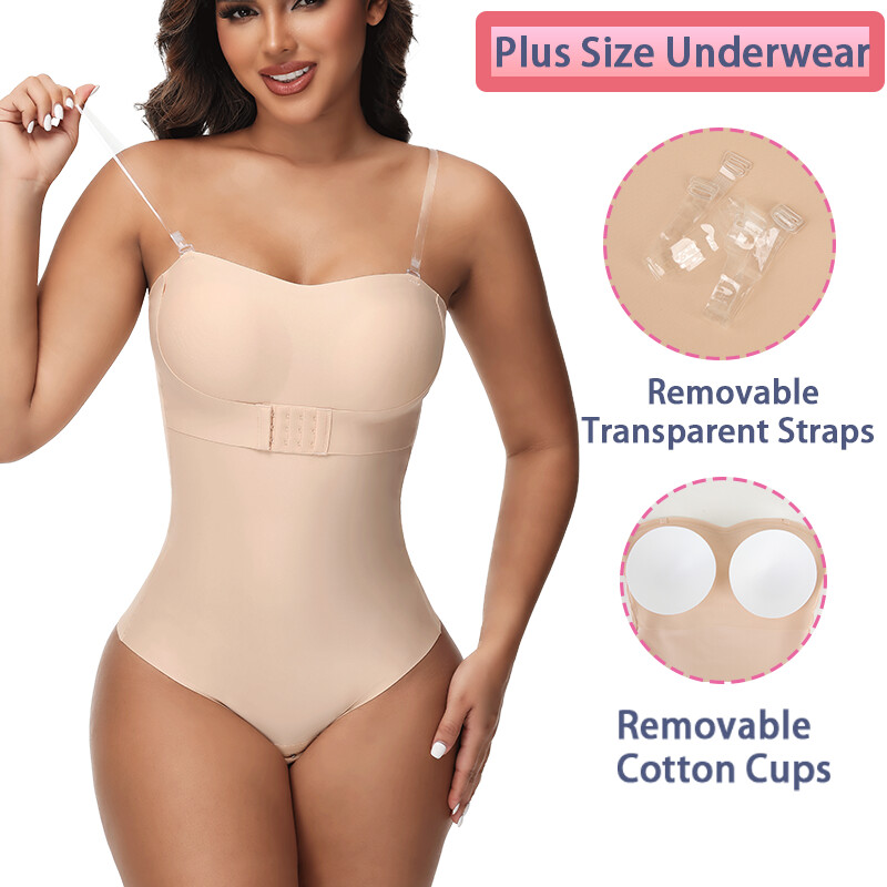 Sievietēm Sexy Shapers Krūšturis Lifter siksnas S-4XL Bodiji slaidinošs viduklis Neredzams priekšpusē aizverams Apakšveļa Noņemama siksna Apakšveļa