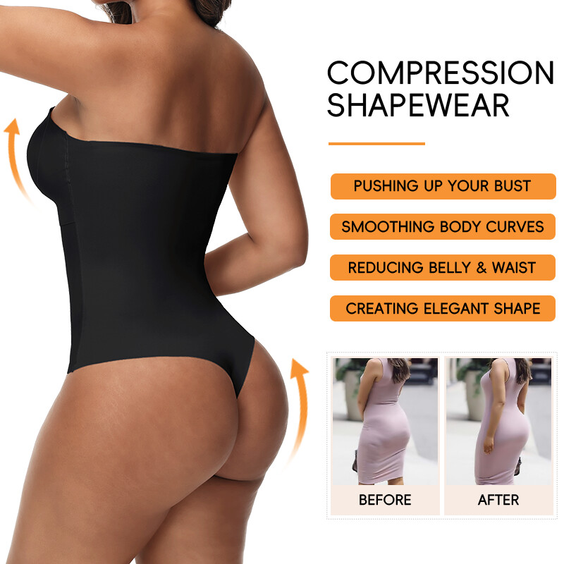 Sievietēm Sexy Shapers Krūšturis Lifter siksnas S-4XL Bodiji slaidinošs viduklis Neredzams priekšpusē aizverams Apakšveļa Noņemama siksna Apakšveļa