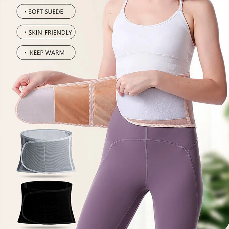 Unisex iarnă îngroșă curea de susținere lombară de pluș Încălzitor de talie Liant pentru rinichi premium Aparatul pentru spate înveliș pentru stomac Protector abdominal