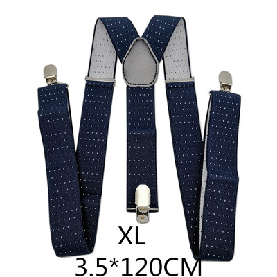 Мъжки тиранти на точки Голям размер 3,5 ширина Y-образен тирант за сватба Еластични регулируеми презрамки 3 щипки