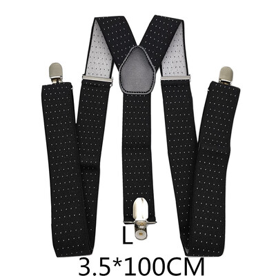 Мъжки тиранти на точки Голям размер 3,5 ширина Y-образен тирант за сватба Еластични регулируеми презрамки 3 щипки