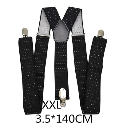 Мъжки тиранти на точки Голям размер 3,5 ширина Y-образен тирант за сватба Еластични регулируеми презрамки 3 щипки