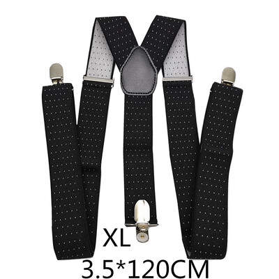 Мъжки тиранти на точки Голям размер 3,5 ширина Y-образен тирант за сватба Еластични регулируеми презрамки 3 щипки