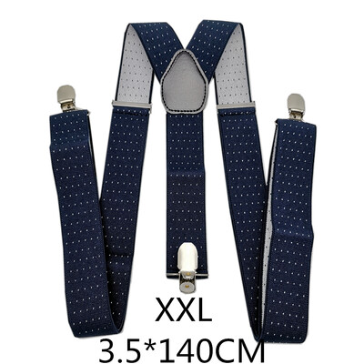 Мъжки тиранти на точки Голям размер 3,5 ширина Y-образен тирант за сватба Еластични регулируеми презрамки 3 щипки