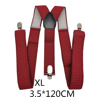 Мъжки тиранти на точки Голям размер 3,5 ширина Y-образен тирант за сватба Еластични регулируеми презрамки 3 щипки