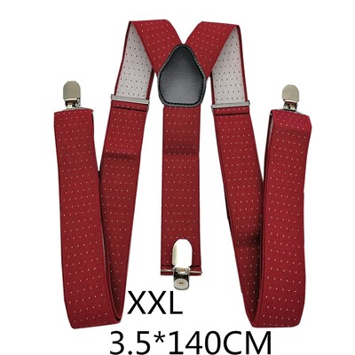 Мъжки тиранти на точки Голям размер 3,5 ширина Y-образен тирант за сватба Еластични регулируеми презрамки 3 щипки