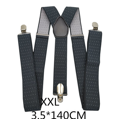 Мъжки тиранти на точки Голям размер 3,5 ширина Y-образен тирант за сватба Еластични регулируеми презрамки 3 щипки