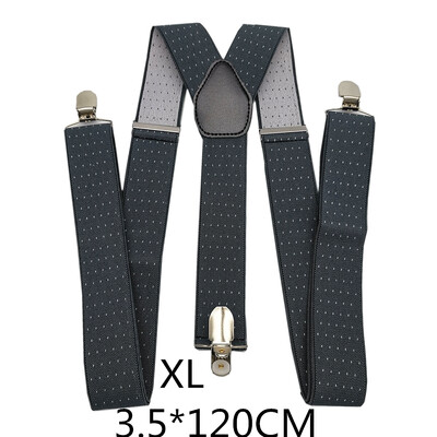 Мъжки тиранти на точки Голям размер 3,5 ширина Y-образен тирант за сватба Еластични регулируеми презрамки 3 щипки