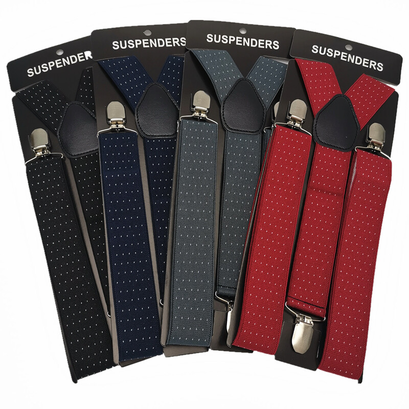 Мъжки тиранти на точки Голям размер 3,5 ширина Y-образен тирант за сватба Еластични регулируеми презрамки 3 щипки