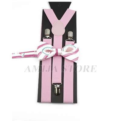 Modni uniseks komplet naramenica s crvenim ružičastim bijelim naramenicama s cvjetnim crtanim motivima, pamučnom leptir mašnom, elastičnim Y-leđima, muškim naramenicama za zabavu