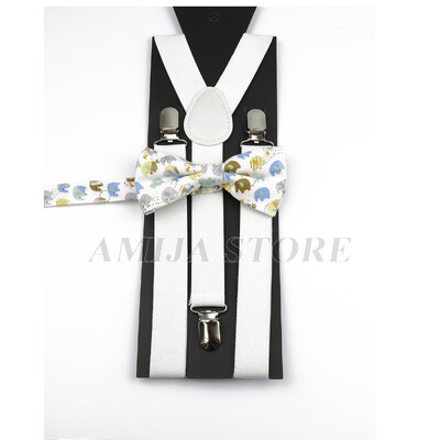 Modni uniseks komplet naramenica s crvenim ružičastim bijelim naramenicama s cvjetnim crtanim motivima, pamučnom leptir mašnom, elastičnim Y-leđima, muškim naramenicama za zabavu