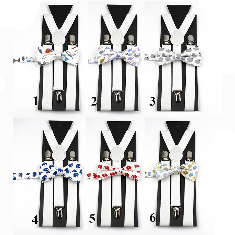 Modni uniseks komplet naramenica s crvenim ružičastim bijelim naramenicama s cvjetnim crtanim motivima, pamučnom leptir mašnom, elastičnim Y-leđima, muškim naramenicama za zabavu
