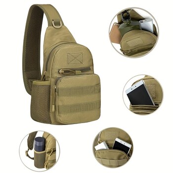 Military Shoulder Bag, Trekking Chest Sling Bag, Nylon Backpack Για Πεζοπορία Υπαίθριο Κάμπινγκ Ψάρεμα