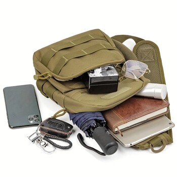 Military Shoulder Bag, Trekking Chest Sling Bag, Nylon Backpack Για Πεζοπορία Υπαίθριο Κάμπινγκ Ψάρεμα