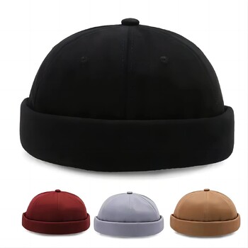 Μόδα Brimless Caps Vintage Dome Καπέλο Fashion Beanies Βαμβακερά ρυθμιζόμενα Unisex Ανδρικά Γυναικεία Καπέλα Hip Hop Ευέλικτο καπέλο από δέρμα πεπόνι