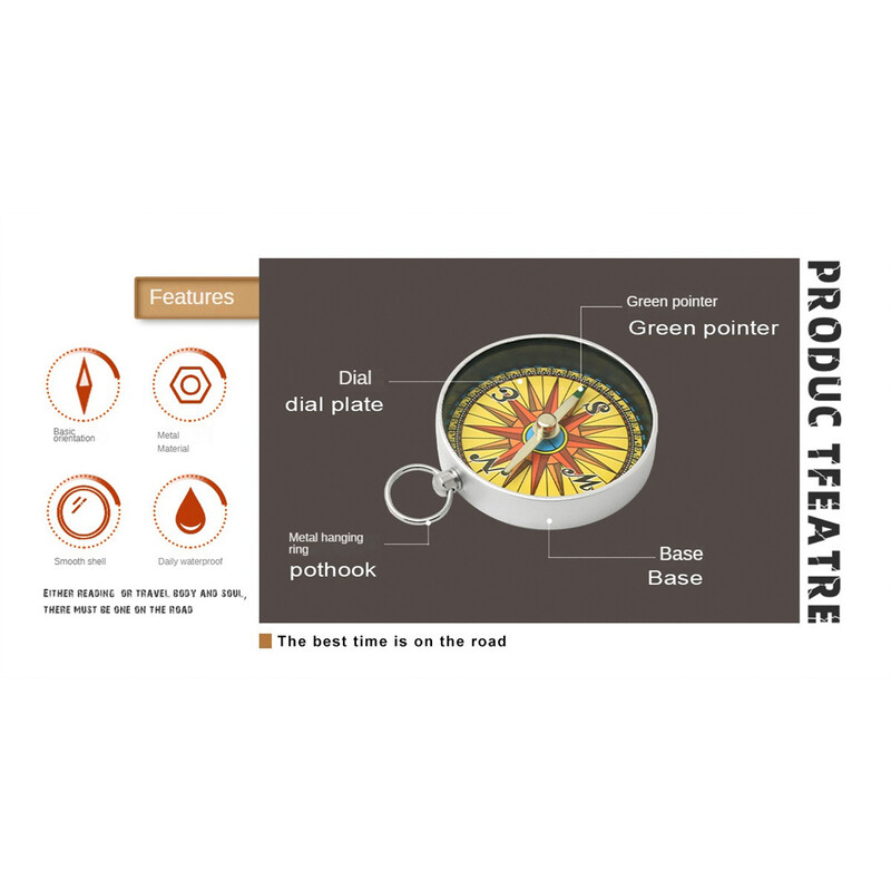 Hot sale okrugli stakleni kabochon nakit steampunk kompas privjesak viseća kopča kompas na otvorenom za muškarce žene