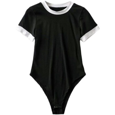 Modes Harajuku melns sieviešu bodijs Sexy Y2K vintage topi vasaras apģērbs korejiešu īsām piedurknēm sieviešu kombinezoni ar augstu vidukli