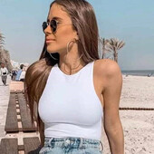 sieviešu vasaras kokvilnas bodiji Seksīgs vasaras masīvs y2k bodycon sieviešu ikdienas bodijs kombinezons bez piedurknēm Kombinezons Top bodijs