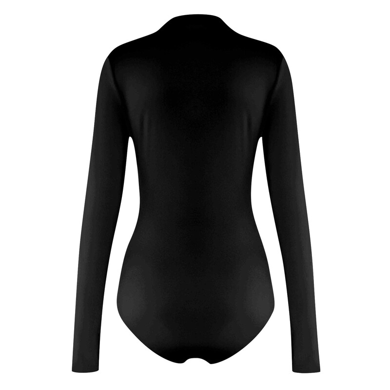 Sieviešu viendaļīgs T-krekls Slim Fit garām piedurknēm ar pusaugstu kakla vienkrāsainu kombinezoni Topi Modes Trend Sexy All-Match Bodysuits