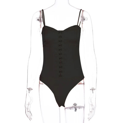 Madingi Solid Liekni pečių kombinezonai Moteriški drabužiai Berankoviai Sexy Bodysuit Moteriškas Korsetas Kūno Y2k Vasariniai Drabužiai Skinny