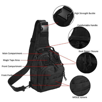 Τσάντα ώμου Tactical, Nylon Outdoor Sling Daypack σακίδιο πλάτης