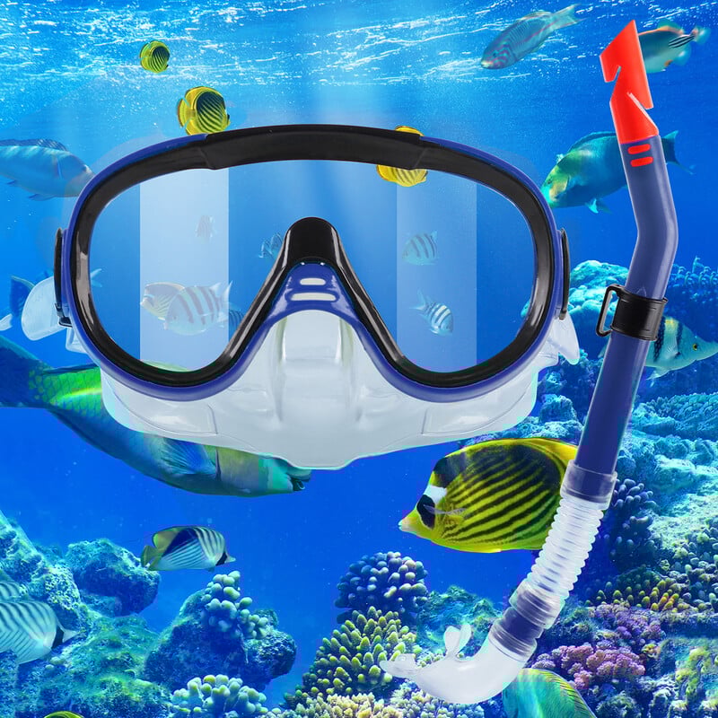 Aprīkojums snorkelēšanai pieaugušajiem, Plaša skata snorkelēšanas maska pieaugušajiem snorkelēšanas komplekts snorkelēšanai ar akvalangu peldēšanai (pieaugušajiem)