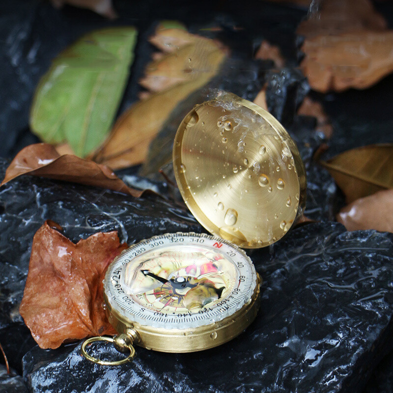 Светещ джобен часовник с метален компас, оцеляване на открито, професионален, висок клас, туристически, военен, джаджи