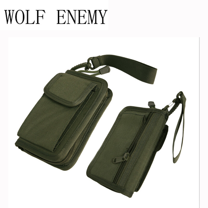 Novi dolazak, elegantan muški najlonski lovački taktički novčanik s patentnim zatvaračem, 5 boja, zeleni ACU TAN, crna maskirna torbica, novčanik za dječake