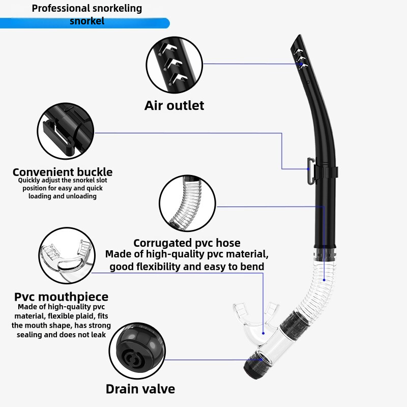 Sausā snorkelēšanas komplekta niršanas maska pieaugušajiem rūdīta stikla profesionāla panorāmas snorkelēšanas aprīkojuma peldēšanas apmācības snorkelēšanas komplekts