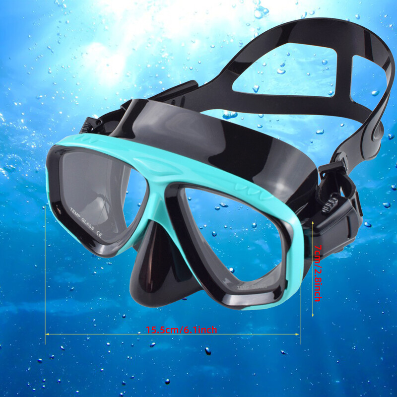 Dry Snorkel Set Niršanas maska Profesionālas ar akvalangu peldēšanas aizsargbrilles pret noplūdi pret miglas platuma skata rūdīta stikla lēcas pieaugušajiem jauniešiem