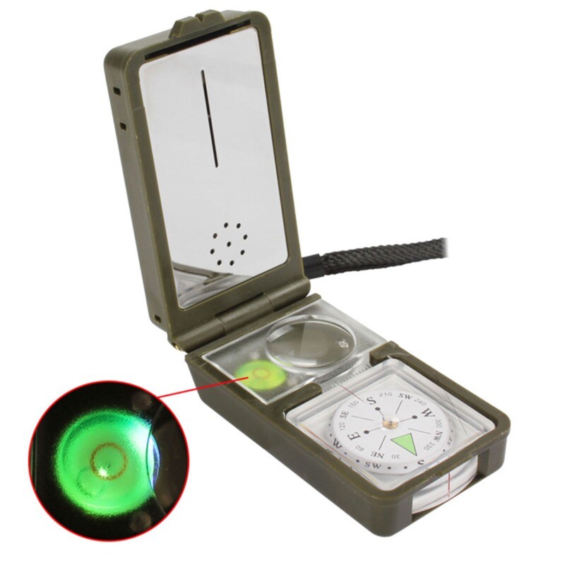 Мултифункционален преносим сгъваем обектив Компас Военна лодка Табло Навигация Компас Стойка за табло Открит Къмпинг Туризъм Surviva