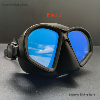 Prémiová nízkoobjemová maska na freediving - silikónová maska na tínedžera so zrkadlovými šošovkami a potápačskými okuliarmi