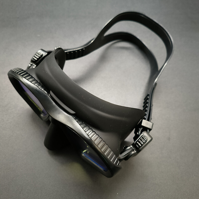 Prémiová nízkoobjemová maska na freediving - silikónová maska na tínedžera so zrkadlovými šošovkami a potápačskými okuliarmi