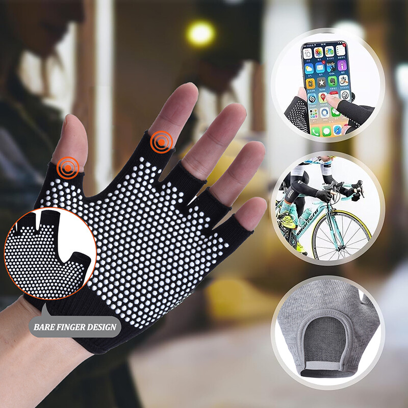 Ženske protuklizne rukavice za jogu Pamučne fitness rukavice s pola prstiju Prozračne rukavice za biciklizam na otvorenom Biciklizam Pilates rukavice za sportski ribolov