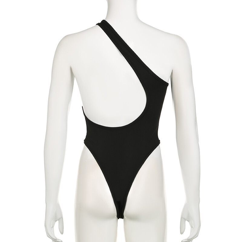 BIIKPIIK Seksualūs, be nugaros, vieno peties moteriški kombinezonai Madingi klubiniai drabužiai be rankovių šliaužtinukai Karšta laisvalaikio solidi, plona, glausta apranga