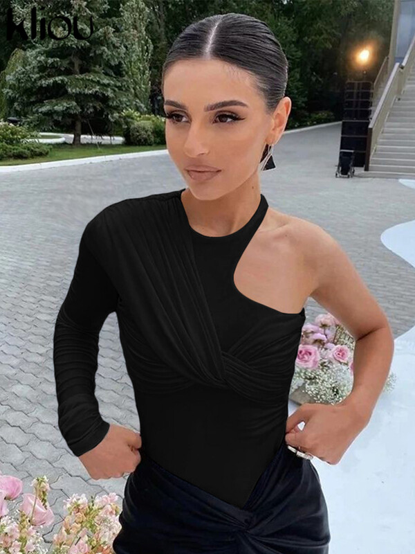 kliou Klasiski solīdi sieviešu bodiji Rudens Vispārpiemērots, saliekts, slīps pleciņš, šauri sieviešu bikses