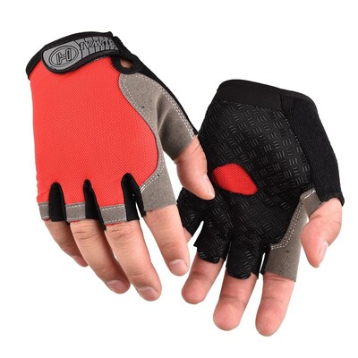 Puspirkstu cimdi Sporta zāle Fitness pretslīdēšanas sievietēm vīriešiem Gēla spilventiņu cimdi Riteņbraukšana bez pirkstiem Cimdi Velosipēdu aksesuāri Braukšana Motocikls