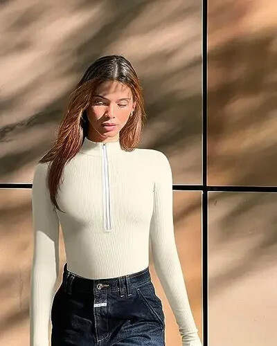 Sieviešu bodiji ar garām piedurknēm vienkrāsains rāvējslēdzējs, tievs, seksīgs modes Y2K topi